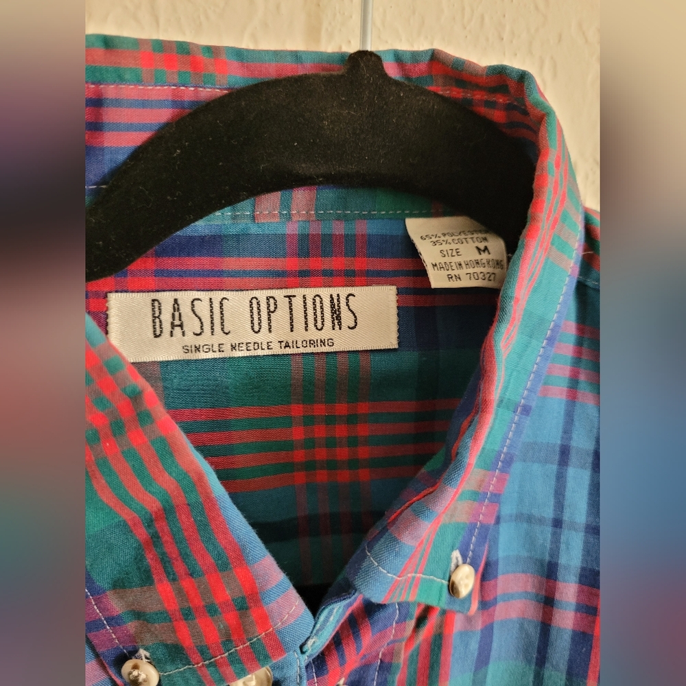 Vintage Basic Options Plaid Single-Needle Tailori… - image 3